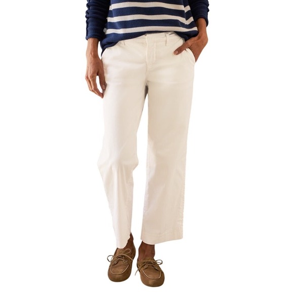 Frank & Eileen Pants - Frank & Eileen Westport Pants Womens 2 White Wide Leg Cropped Cotton Twill USA